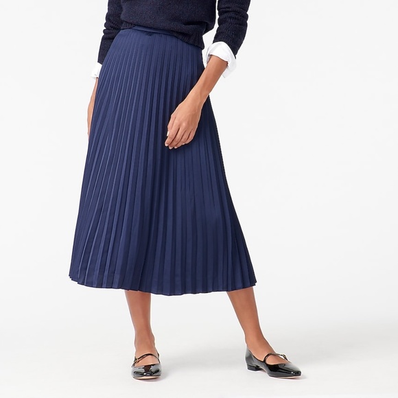 J. Crew Dresses & Skirts - J.Crew Pleated Midi skirt, Navy